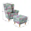 füles fotel puffal, szövet patchwork M1, ASTRID