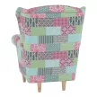 Füles fotel, szövet patchwork, CHARLOT