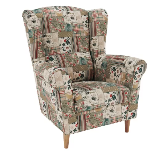 Füles fotel, szövet patchwork viorica 1, CHARLOT