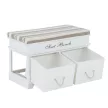 Lóca párnával, 2 fiók, fehér/világosbarna, SEAT BENCH 1 NEW