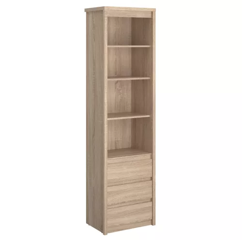 Könyvespolc, DTD laminált, tölgy sonoma, NORTY TYP 6