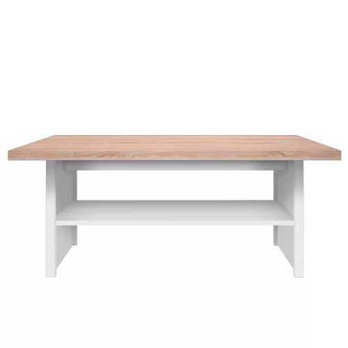 Dohányzóasztal 115, DTD laminált, fehér/tölgy sonoma, TOPTY TYP 18