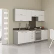 Felsőszekrény, fehér extra magasfényű/szürke, PRADO 80 GU-72