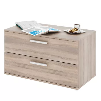Kétfiókos komód, DTD laminált, sonoma tölgyfa, DUNAJ  8