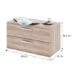 Kétfiókos komód, DTD laminált, sonoma tölgyfa, DUNAJ  8