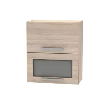   Billenő felsőszekrény üveggel 2DV, tölgy sonoma, NOVA PLUS NOPL-009-OH
