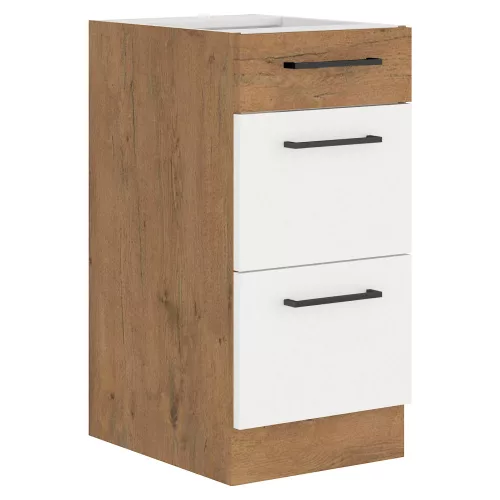 Alsó szekrény, lancelot tölgy/ fehér extra magas fényű HG, VEGA D40 3S BB