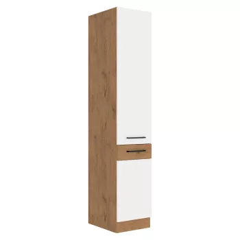   Magas szekrény, lancelot tölgy/ fehér extra magas fényű HG , VEGA 40 DK-210 2F