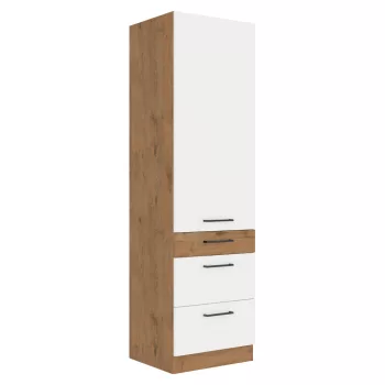   Felső szekrény, lancelot tölgy / fehér extra magas fényű HG, VEGA 60 DKS-210 3S  1F