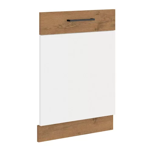 Ajtó beépített mosogatógépre , lancelot tölgy/ fehér extra magas fényű HG, VEGA ZM 713x596