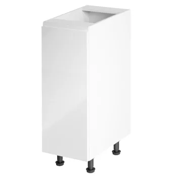  Alsószekrény, fehér/fehér extra magasfényű, balos, AURORA D30