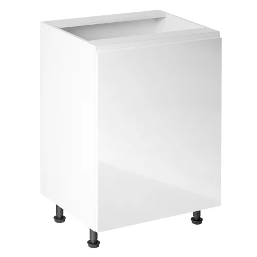 Alsószekrény, fehér/fehér extra magasfényű, jobbos, AURORA D601F