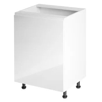   Alsószekrény, fehér/fehér extra magasfényű, balos, AURORA D601F