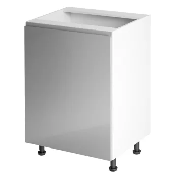   Alsószekrény, fehér/szürke extra magasfényű, balos, AURORA D601F