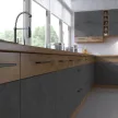 Magas szekrény, tölgy lancelot/szürke matt, VEGA 60 DPS-210 3S 1F