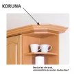 Kétajtós felső konyhaszekrény éger, LORA MDF NEW KLASIK  W80S