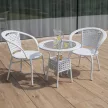 Kerti rattan szett 1+2, fehér, JENAR