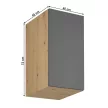 Felső szekrény, artisan tölgy/szürke matt, univerzális, LANGEN G40G