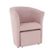 Klub fotel puffal, rózsaszín, ROSE