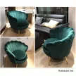 Fotel Art-deco stílusban, smaragd Velvet anyag/gold króm-arany, NOBLIN