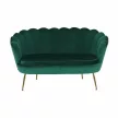 Pad Art-deco stílusban, smaragd Velvet anyag/gold króm-arany, NOBLIN