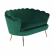 Pad Art-deco stílusban, smaragd Velvet anyag/gold króm-arany, NOBLIN