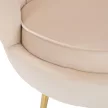 Fotel Art-deco stílusban, bézs Velvet anyag/gold chróm-arany, NOBLIN