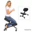 Ergonomikus térdelőszék, krémszínű/bükkfa, GROCO