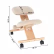 Ergonomikus térdelőszék, krémszínű/bükkfa, GROCO