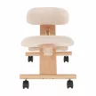 Ergonomikus térdelőszék, krémszínű/bükkfa, GROCO