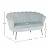 Pad Art-deco stílusban, szürke-kék Velvet anyag/gold chróm-arany, NOBLIN