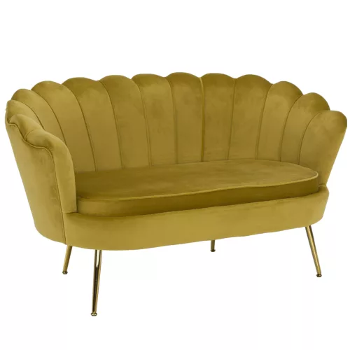 Pad Art-deco stílusban, mustár színűVelvet anyag/gold chróm-arany, NOBLIN