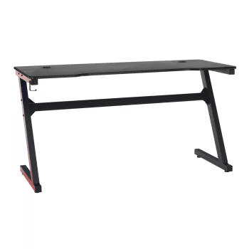   Gamer asztal/számítógépasztal, fekete/piros, MACKENZIE 140cm
