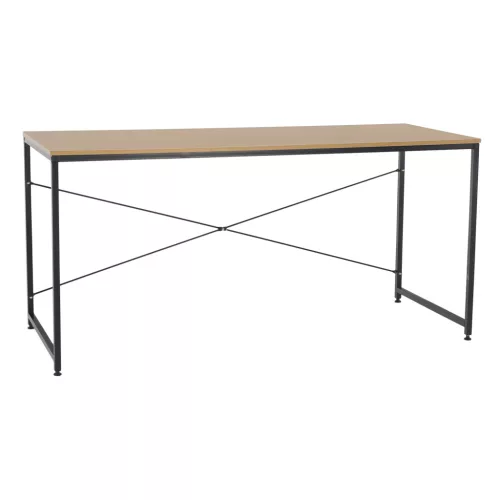 Íróasztal tölgy/fekete, 150x60 cm, MELLORA
