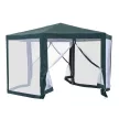 Kerti pavilon sátor, 3,9x2,5x3,9m, zöld/fehér, RINGE TYP 1+6 oldal
