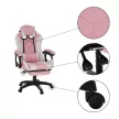 Irodai/gamer szék RGB LED világítással, rózsaszín/fehér, JOVELA
