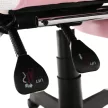 Irodai/gamer szék RGB LED világítással, rózsaszín/fehér, JOVELA