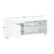 TV asztal 1D/160, fehér fényes, LINDY