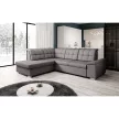 Kinyitható ülőgarnitúra, barnásszürke, balos, OREO ROH