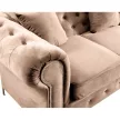 Kinyitható luxus 3-as ülés, világosbarna Velvet szövet, ROMANO