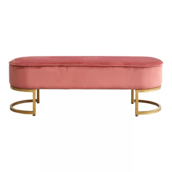   Dizájnos pad, rózsaszín Velvet szövet/gold króm-arany, MIRILA NEW
