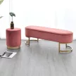 Dizájnos pad, rózsaszín Velvet szövet/gold króm-arany, MIRILA NEW