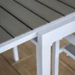 Kerti kihúzható asztal, fehér acél/szürke, DORIO