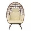 Rattan fotel, természetes/fekete/bézs, KARMEN