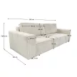 Kihúzható heverő, bézs, HARPERA BIG SOFA