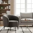 Fotel, szürkésbarna Taupe/fekete, PRESO
