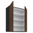 Felső szekrény, okapi dió/fekete, MENZO 80 G-90 2F