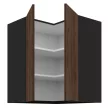 Felső sarokszekrény okapi dió/fekete, MENZO 60x60 GN-72 2F