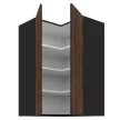 Felső sarokszekrény okapi dió/fekete, MENZO 60x60 GN-90 2F