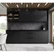 Alsó sarokszekrény, fekete, SIBER 90x90 DN 2F BB